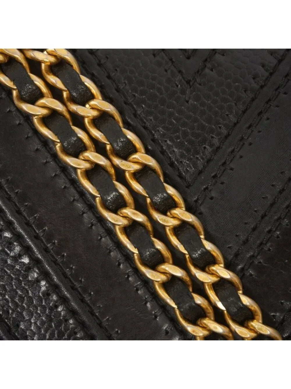 Chanel Shoulder Wallet Boy Blanc Leather Black Gold